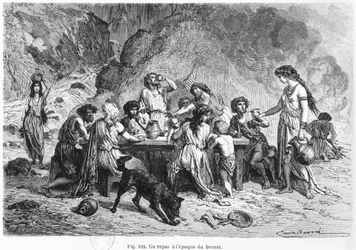 A Meal During the Bronze Age, Illustration from 